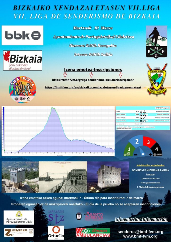 cartel de la marcha Portugalete Serantes | Liga de senderismo BMF-FVM